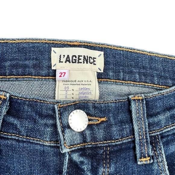 Lagence Jeans Womens Distressed High Rise Ankle Stretch Straight Leg Raw Hem 27 - Picture 3 of 7